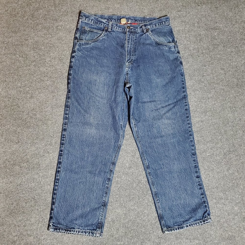 Lee Dungarees Flannel Lined 38x30 (Meas 37x29.5 13" Rise) Straight Leg Jeans A18